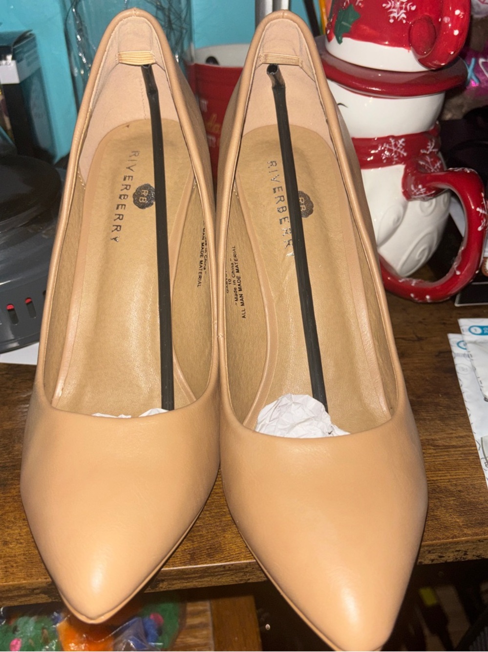 Nude Pointed-Toe Heels